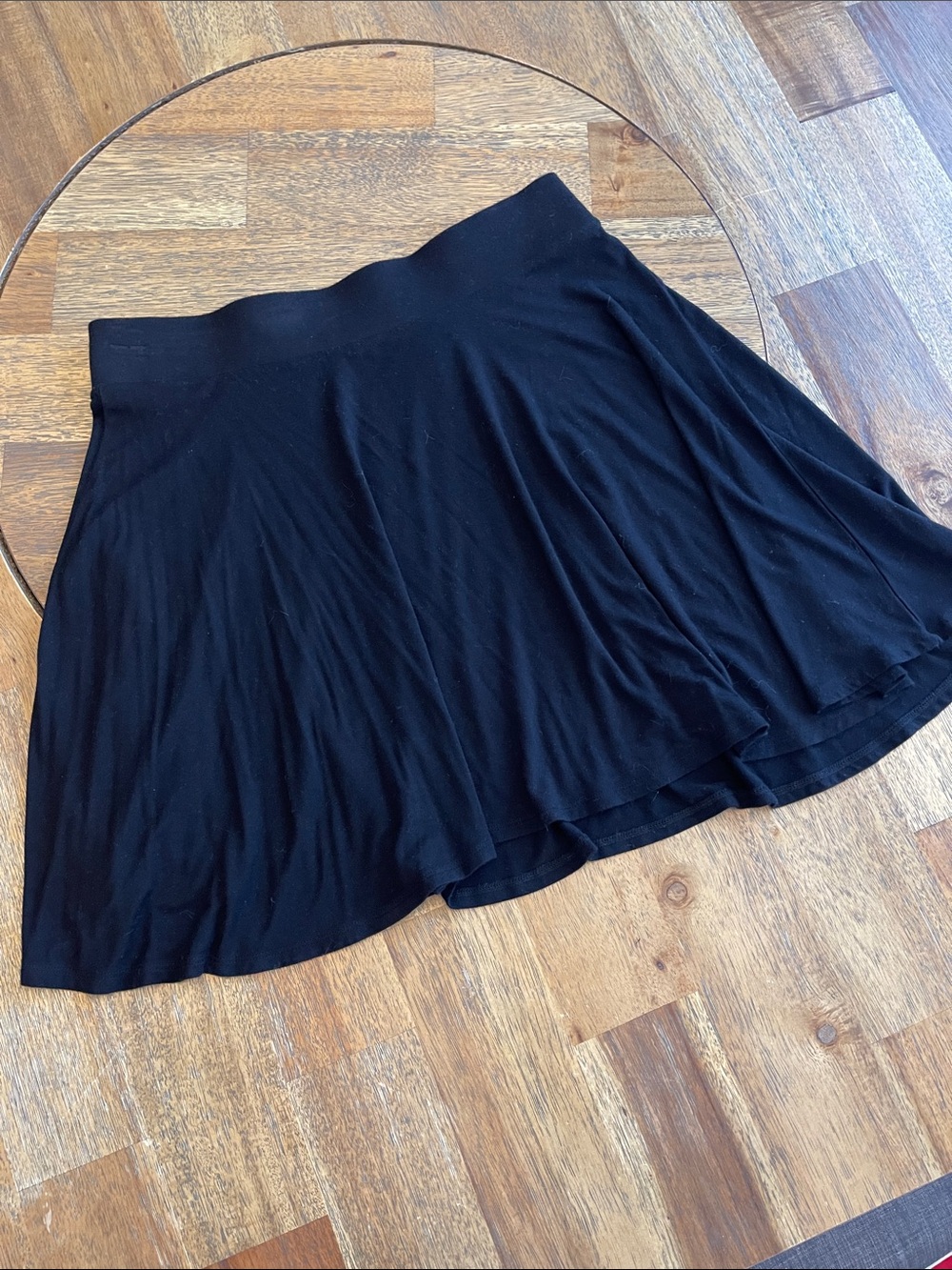 Decree Black Skater Skirt Wide Waistband Flowy Mini Skirt Large